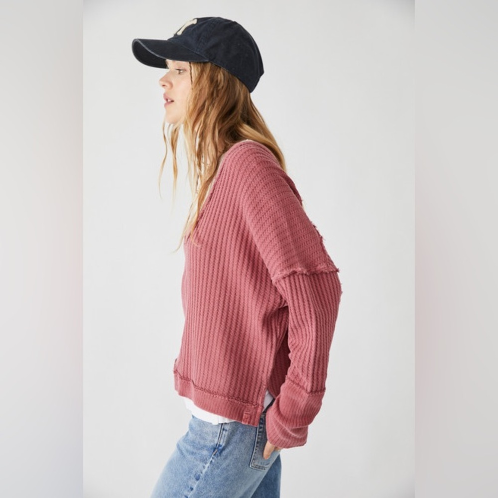 Free People We the Free New Magic Thermal‎ Cowboy Size Small Rose - Picture 9 of 9